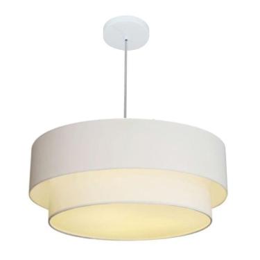Imagem de Pendente Cilíndrico MJ-4352 para Mesa de Jantar e Estar Bivolt Branco Vivare Brasil Iluminação