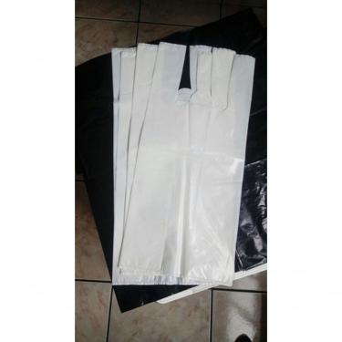 Imagem de Sacola Plástica Reciclável Grossa para Até 5 kg Ultra Resistente Branca Não Transparente Higipack