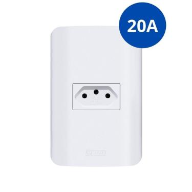 Imagem de Tomadas e Interruptores Linha Canoa 10A e 20A com Placas 4x2 e 4x4 Instalação Rápida Branco OEM