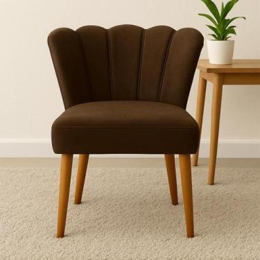 Imagem de Cadeira Poltrona Pétala Estofada Veludo Decorativa Recepção - Impactus