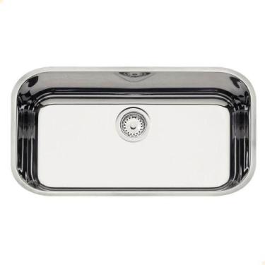 Imagem de Cuba Tramontina Lavínia 56 Bl Em Aço Inox Alto Brilho 56x34 Cm Com Vál