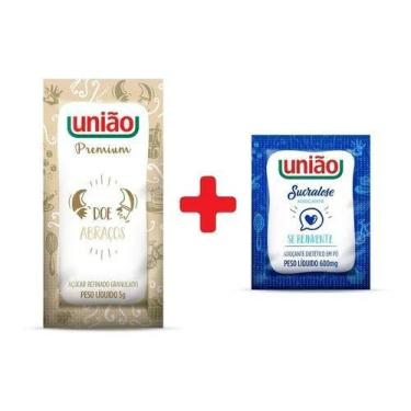 Imagem de Açucar Uniao Sache C/ 100 + Adoçante Sucralose Sache C/ 100 - União