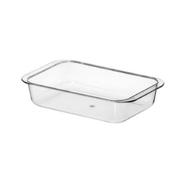 Imagem de Kit 12 Travessa Retangular Cristal Transparente 140 x 210mm - Três Tri