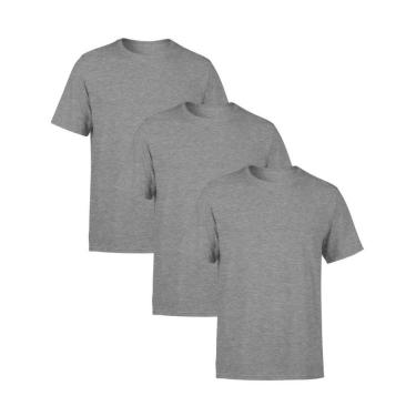 Imagem de Kit 3 Camisetas Masculina Lisa Premium 100% Algodão-Masculino