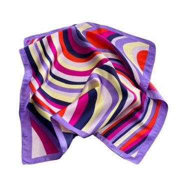 Imagem de Lenço De Seda Quadrado De Luxo Feminino, Hijab, Faixa De Cabelo, Xale 