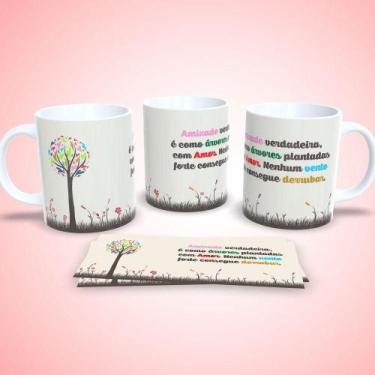 Imagem de Caneca de Porcelana 325ML Amizade Estampa 13 Apta para Micro-ondas e L