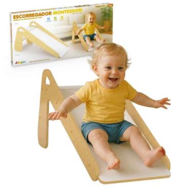 Imagem de Escorregador Toboga Criança Montessori em Madeira Mdf ate 35 Kg Junges