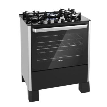Imagem de Fogão de Piso a Gás Fischer Fit Line Trempe Iron 5 Bocas 95 Litros Bivolt Silver