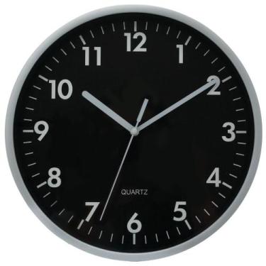 Imagem de Relógio de parede 25 cm de vidro com borda prata - YR10PA - Tuut