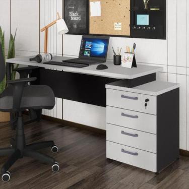 Imagem de Escrivaninha Mesa Escritório Extensível 150cm 4 Gavetas Flex Multimóve