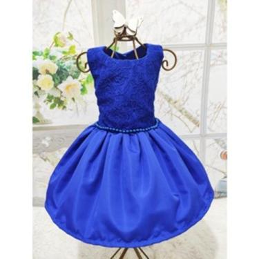 Imagem de Vestido Menina Infantil Renda Luxo Azul Royal - EDYNHOKIDS, 06 ANOS