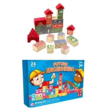 Imagem de Brinquedo Blocos De Montar Futuro Engenheiro 24 Peças - Coluna