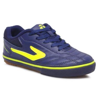 Imagem de Tênis Chuteira Topper Dominator 3 Futsal Júnior , Marinho, Verde neon,