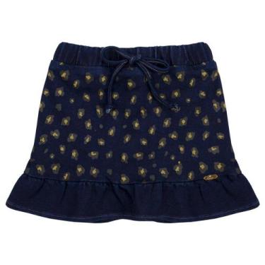 Imagem de Saia Infantil Look Jeans Moletom Jeans - UNICA - 04, 4, Azul