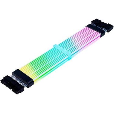 Imagem de Cabo Extensor Sleeved 24P Acegeek AC38 ARGB 345mm Preto
