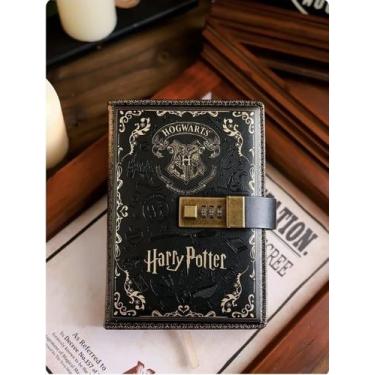 Imagem de Cadernos Harry Potter Capa de couro dura Com Segredo Para Fechar, Pret
