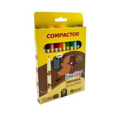 Imagem de Caneta Hidrográfica Compactor Neo-Pen Gigante 12 Cores Capivara 003267