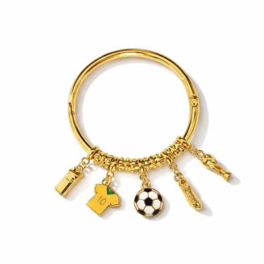 Imagem de Bracelete Copa do Brasil - Banhado em Ouro 18k - Tri Gata