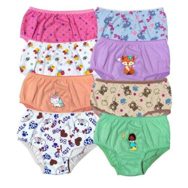 Imagem de Kit 10 Peças Calcinhas Infantil 100 Algodão Estampas Sortidas - Byg, P