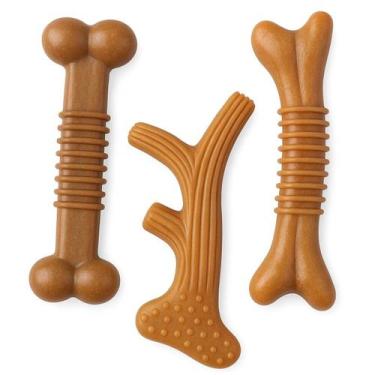 Imagem de Brinquedo De Cachorro Mordedor Resistente Pet Osso Saborizado Sortido 