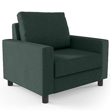 Imagem de Poltrona Decorativa Para Sala De Estar E Recepção Malta L02 Linho Verde Musgo - Lyam Decor