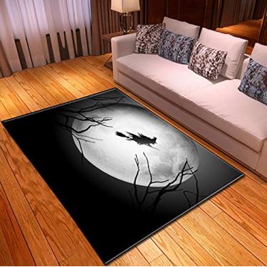 Imagem de Tapete de área para quarto e sala de estar - Trick Or Treat 3D ilusão de Halloween estilo quadrado contemporâneo tapete confortável tapete de berçário tapete de decoração de casa - Halloween 8 150 x 100 cm/60 x 39