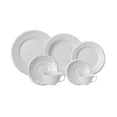 Imagem de Serviço de Jantar, Chá e Café 28 peças em Porcelana, Xícaras sem Pé, Modelo com Relevo, Pomerode, Branco, Porcelana Schmidt