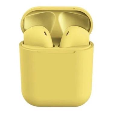 Imagem de Fone de Ouvido i12 tws Bluetooth 5.0 com Sensor Touch para android e ios Amarelo