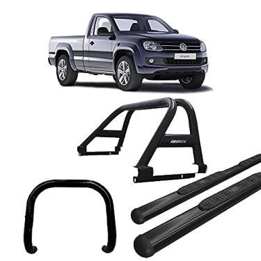 Imagem de Kit Quebra Mato+Estribo OVAL+Santo DUPLO/AMAROK CS PRETO