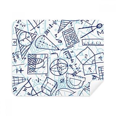 Imagem de Régua de matemática azul pintada à mão, calculadora, pano de limpeza, limpador de tela, 2 peças, tecido de camurça