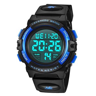 Imagem de Relógio infantil para meninos de 3 a 12 anos, cronógrafo digital esportivo ao ar livre multifuncional LED 50 m à prova d'água com alarme e calendário analógico para crianças com pulseira de silicone,
