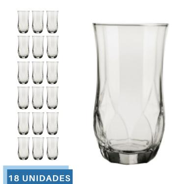 Imagem de Kit 18 Copos Ópera Transparente Redondo 360ml Durável Nadir