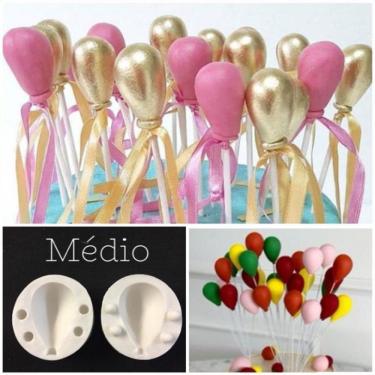 Imagem de Molde De Silicone Bexiga, Balão 3D Medio, Resina, Confeitaria, Biscuit Molds Planet