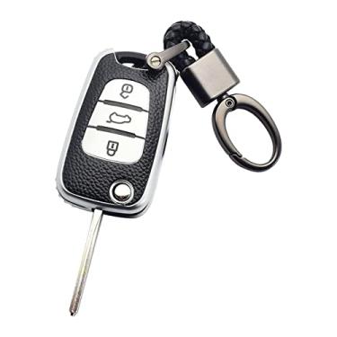 Imagem de JEZOE Caso chave do carro 3 botões tampa protetora do controle remoto flip, para Hyundai Elantra i30 i20 Kia Rio K5 K7 Sorento Sportage Cerato