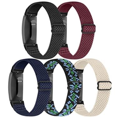 Imagem de Enkic Pulseira de relógio elástica compatível com Fitbit Inspire 2/Inspire/Inspire HR, pulseira de substituição respirável de nylon macio para mulheres e homens