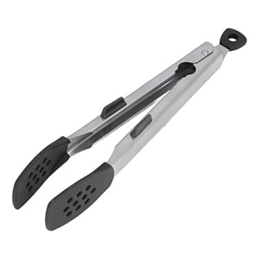 Imagem de Pinças para bifes, resistentes à corrosão, antiderrapantes, resistentes à ferrugem, resistentes ao calor, pinças para cozinhar, aço inoxidável fácil de limpar para grelhar Preto