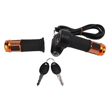 Imagem de Punho de acelerador de polegar, 5 fios centrais de rotina, alça de acelerador de torção com chaves para scooter de bicicleta elétrica para guidão de diâmetro 2,3 cm/0,9 polegadas (ouro) acessórios de modificação de bicicleta elétrica