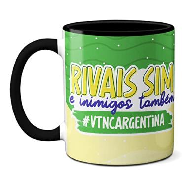 Imagem de Caneca Rivais Sim Inimigos Também Brasil Argentina Simpsons (Preta)