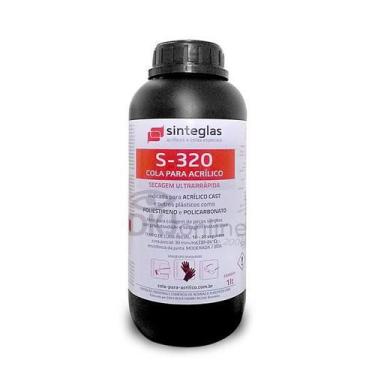 Imagem de Cola Para Acrílico Cast S-320 Secagem Ultra Rápida 1 Litro - Sinteglas