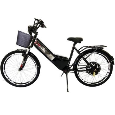 Imagem de Bicicleta Elétrica com Bateria de Lítio 48V 13Ah Confort Preta com Cestinha