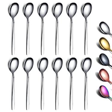 Imagem de Conjunto de 12 Colheres de Chá Berglander, 16 cm, de Aço Inoxidável, Colheres de Chá Polidas Brilhantes, Prata, Colher de Chá, Colher de Sobremesa, Colher de Chá e Lavável na lava-louças