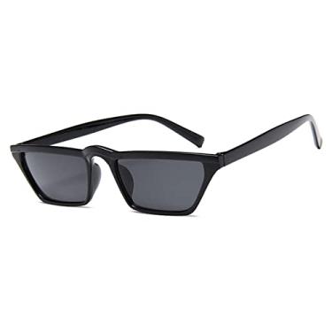 Imagem de Óculos de sol pequenos retrô na moda feminino olhos de gato óculos de sol masculinos vintage moda de rua óculos de sol de luxo tons frios, areia preta cinza, tamanho único