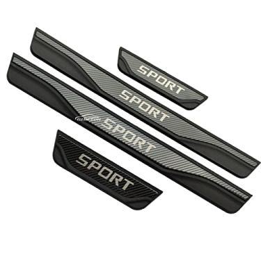 Imagem de GZBFTDH Protetor protetor de rasgo de peitoril da porta do carro, compatível com acessórios Volvo XC40 XC60 XC90, acabamento de placa de entrada de porta de aço (carbono)