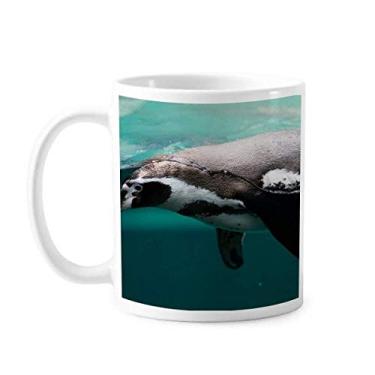 Imagem de Caneca de cerâmica com imagem de pinguim azul profundo oceano caneca de cerâmica xícara de porcelana café louça