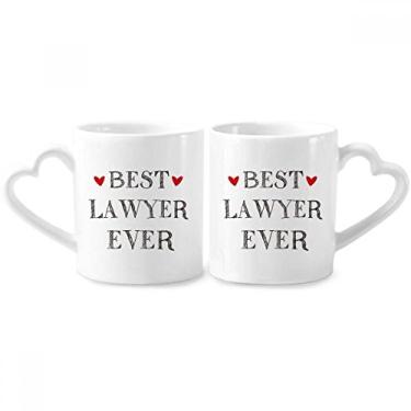 Imagem de Best lawyer ever Quote Profession Couple Conjunto de canecas de porcelana de cerâmica para amantes de coração