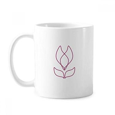 Imagem de Caneca de cerâmica com estampa de flor em linha cerâmica xícara de porcelana de café