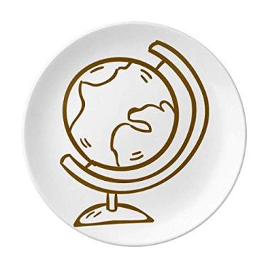 Imagem de Globe World Teach Aid Prato decorativo de porcelana para curso, prato de jantar