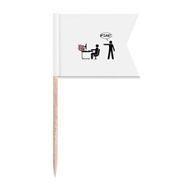 Imagem de Fire Computer Work Desk Art Deco Presente Fashion Toothpick Flags Marcação para Festa Bolo Comida Prato de Queijo