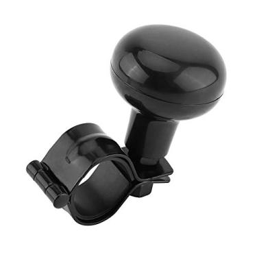 Imagem de YUANJS Botão de volante preto, universal para volante de carro resistente com alça giratória