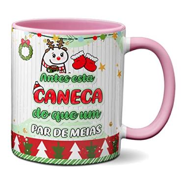 Imagem de Caneca Flork de Natal Frase Antes Isso Que Um Par de Meias (Rosa)